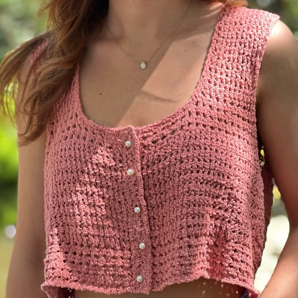 Olivaceous Crochet Cropped Top